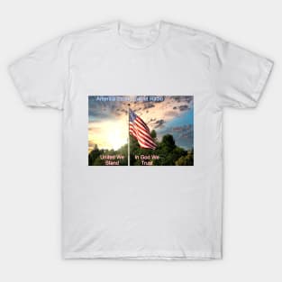 America Strong Patriot Radio United We Stand In God We Trust T-Shirt